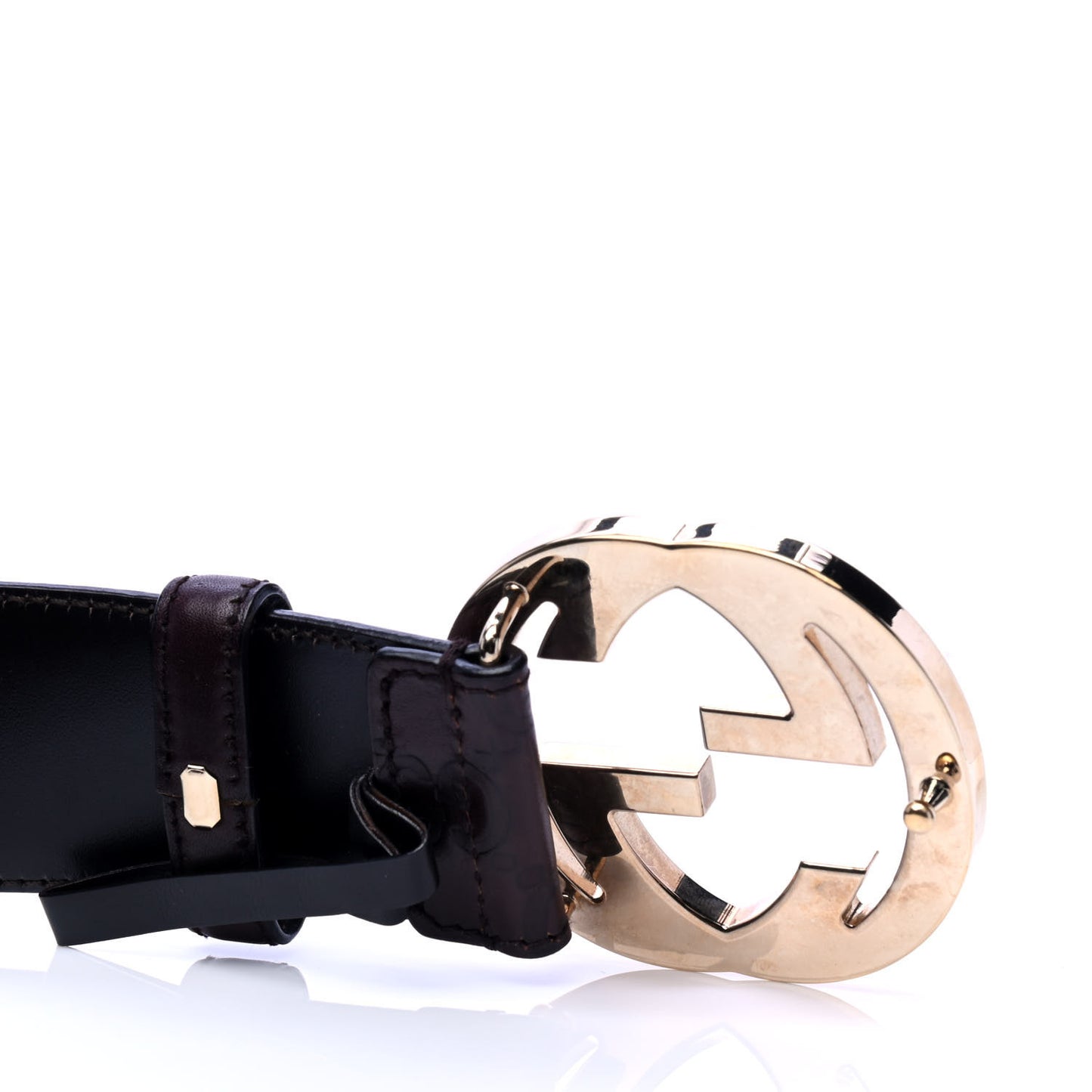 Guccissima Interlocking G 40mm Belt 85 34 Dark Brown