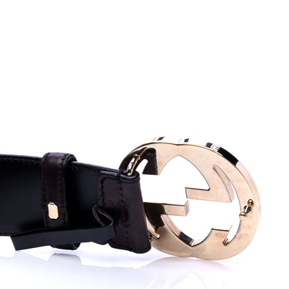 Gucci Guccissima Interlocking G 40mm Belt 85 34 Dark Brown 3 of 5