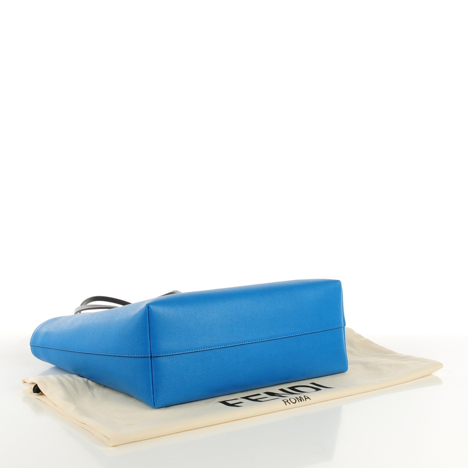 Fendi Vitello Elite Cuoio Monster Buggies Medium Roll Tote Blue Royal Black 4 of 9