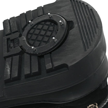 Chanel Suede Nylon CC Lace Up Snow Boots 39 Black 8 of 9