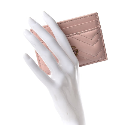 Gucci Calfskin Matelasse GG Marmont Card Holder Perfect Pink 2 of 7