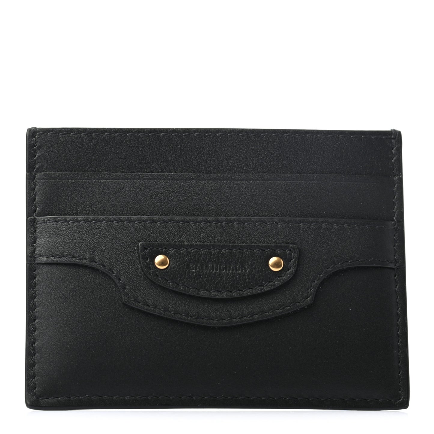 Smooth Calfskin Neo Classic Gold Hardware City Card Case Black