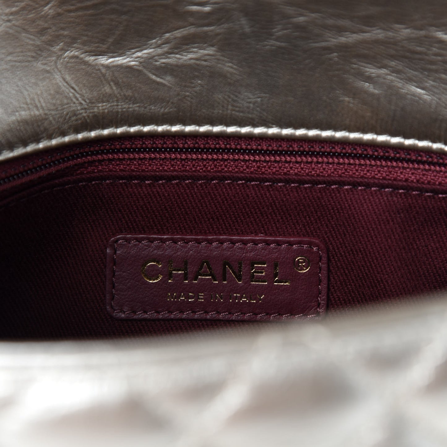 Metallic Aged Calfskin Quilted Mini Coco Handle Flap Gold