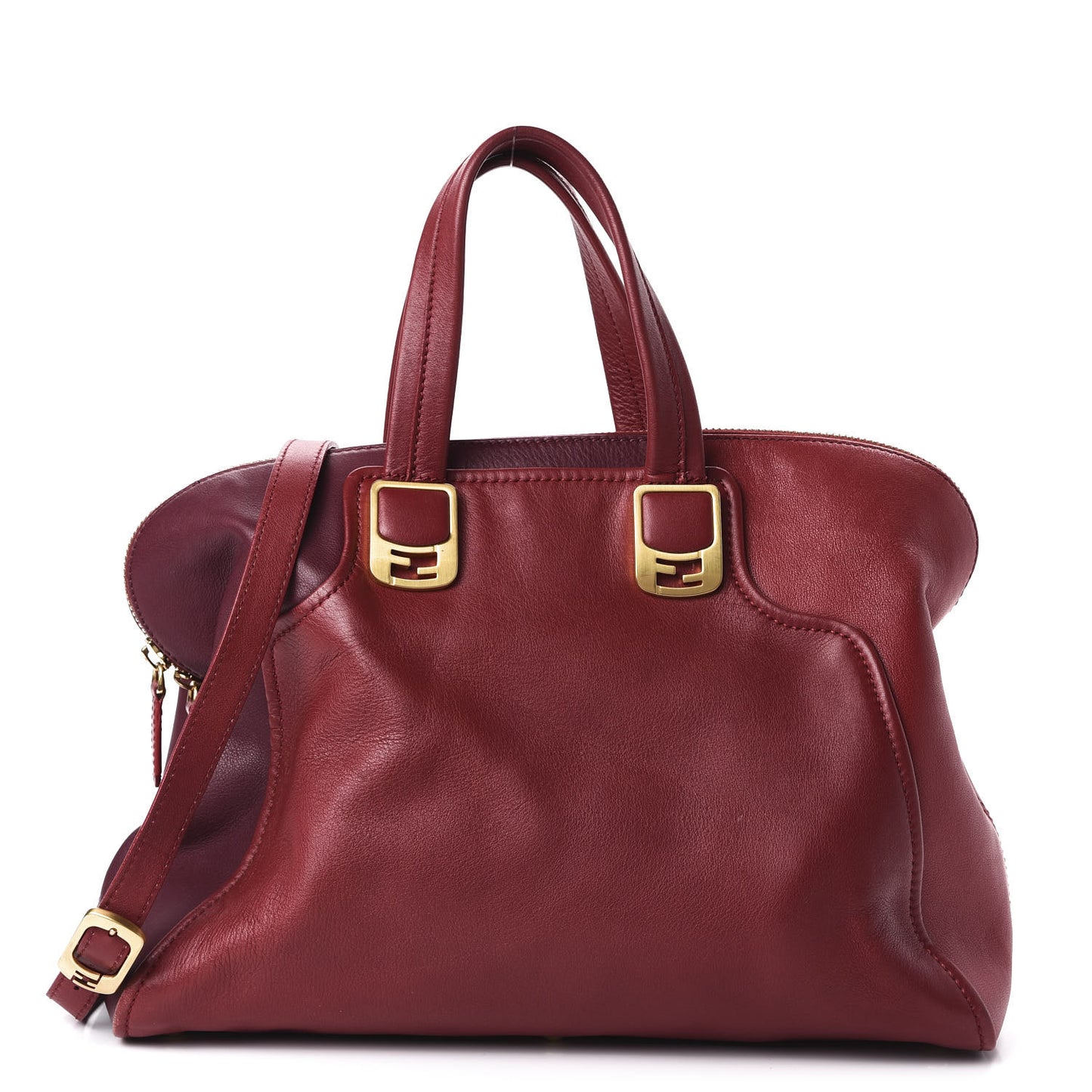 Vitello Capra Alabama Colorblock Large Chameleon Tote Ciliegia Bordeaux Ruby