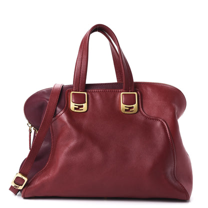 Fendi Vitello Capra Alabama Colorblock Large Chameleon Tote Ciliegia Bordeaux Ruby 1 of 12