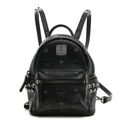 MCM Visetos Side Stud X-Mini Stark Bebe Boo Backpack Black 1 of 8