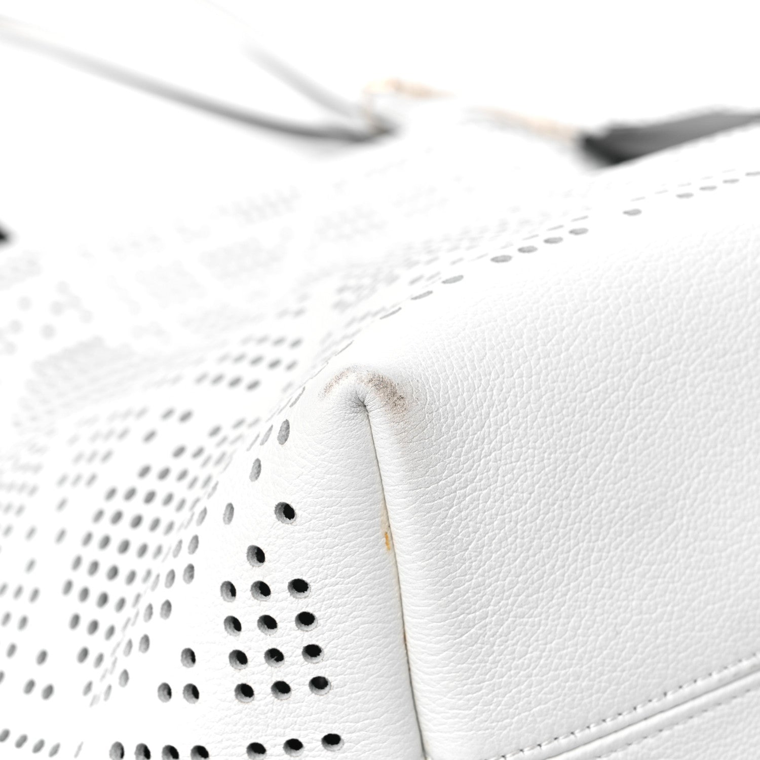 Christian Dior Calfskin Perforated Cannage Dioriva Tote White 8 of 14