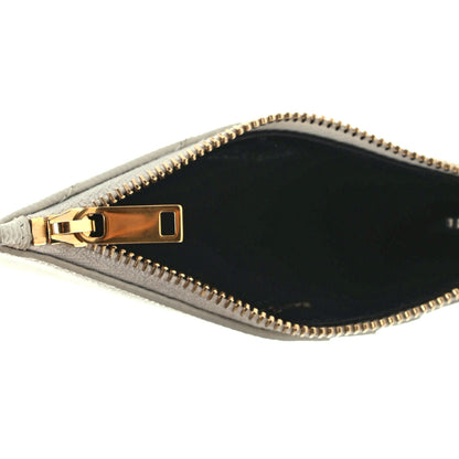 Saint Laurent Grain De Poudre Matelasse Chevron Monogram Fragments Zippered Card Case Crema Soft 5 of 8