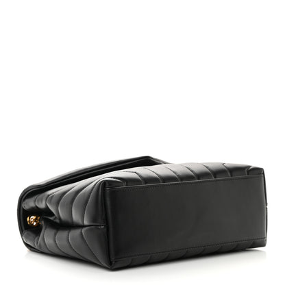 Saint Laurent Calfskin Y Quilted Monogram Small Loulou Chain Satchel Black 4 of 13