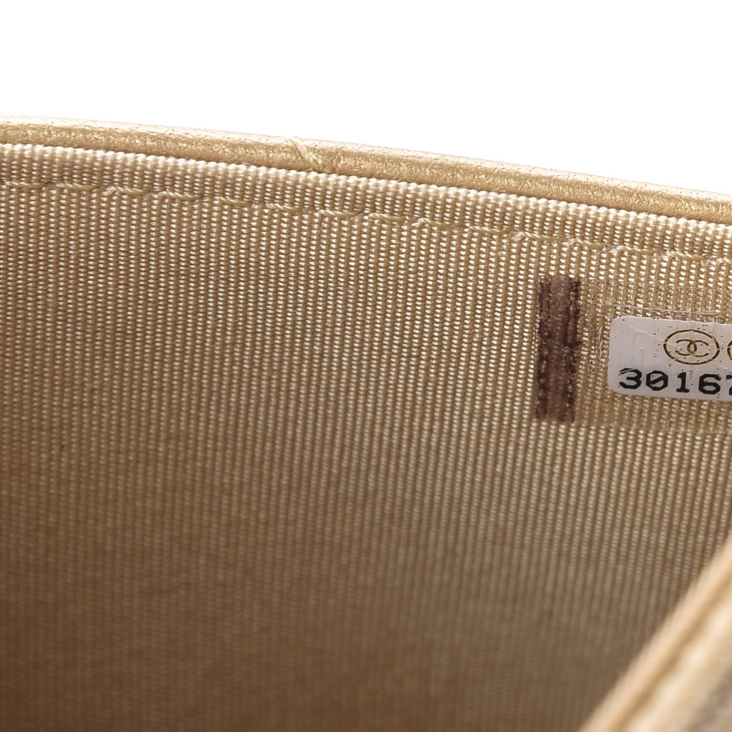 Metallic Goatskin Quilted 19 Wallet On Chain WOC Gold