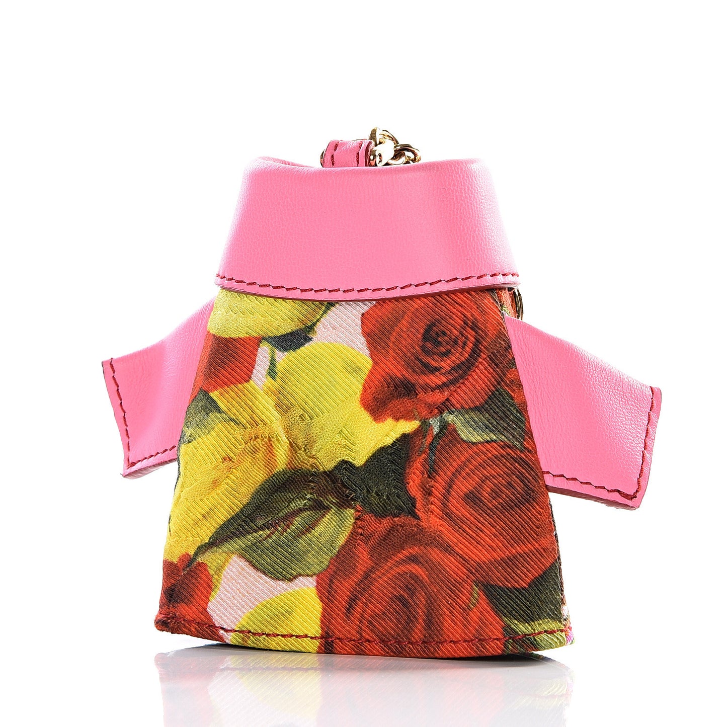 Lambskin Fabric Printed Coat Key Holder Pink
