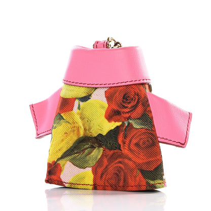 Dolce & Gabbana Lambskin Fabric Printed Coat Key Holder Pink 14 of 15