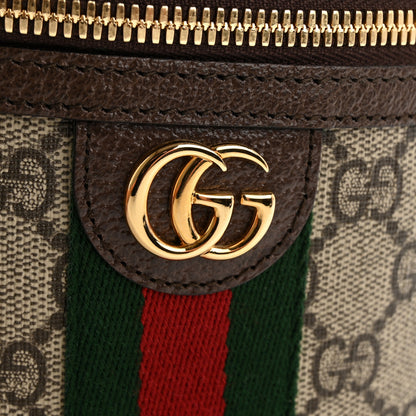 Gucci GG Supreme Monogram Textured Calfskin Web Ophidia Vanity Cosmetic Case Beige Ebony New Acero 8 of 9