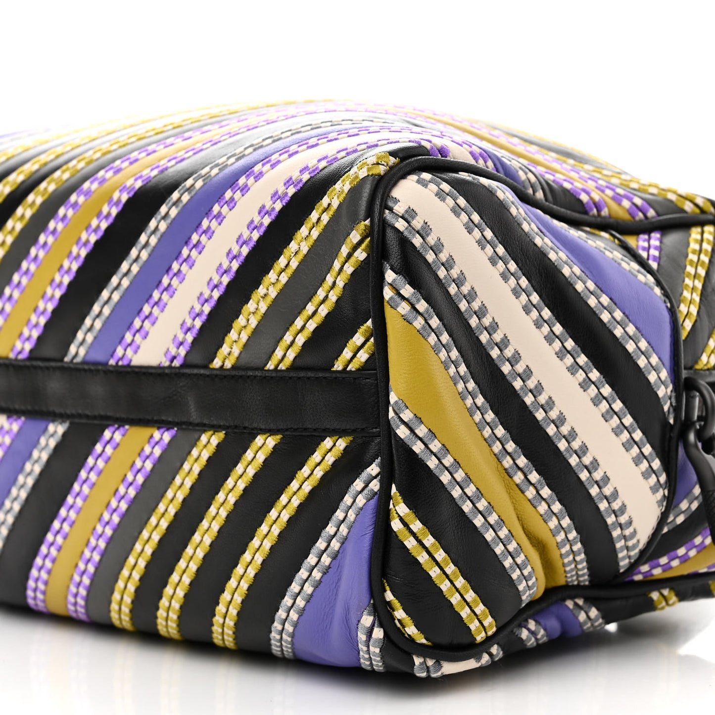 Nappa Diagonal Stripe Boston Lavender Black Multi