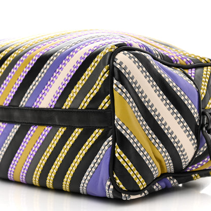 Bottega Veneta Nappa Diagonal Stripe Boston Lavender Black Multi 10 of 10