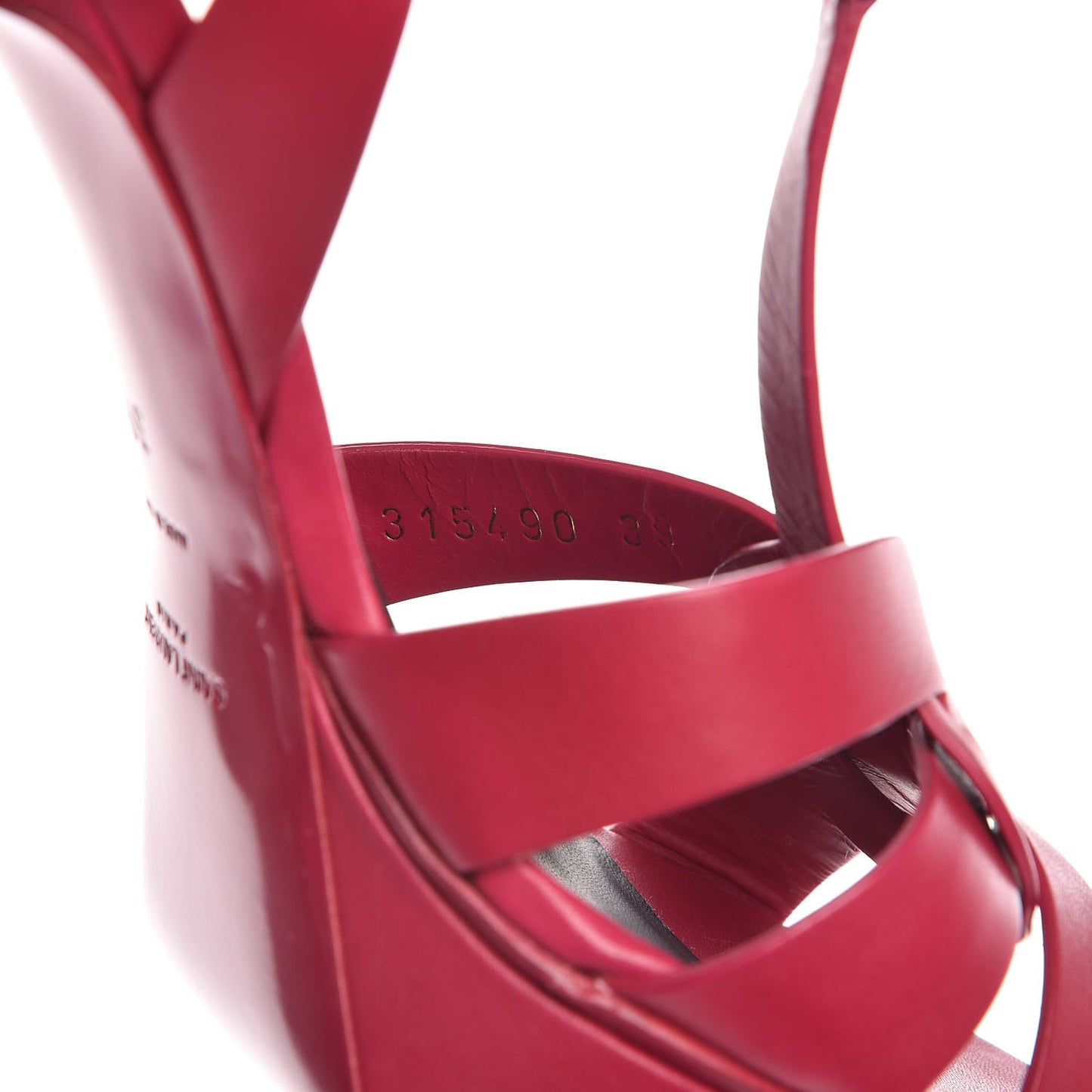 Calfskin Tribute 75 Platform Sandals 39 Fuchsia