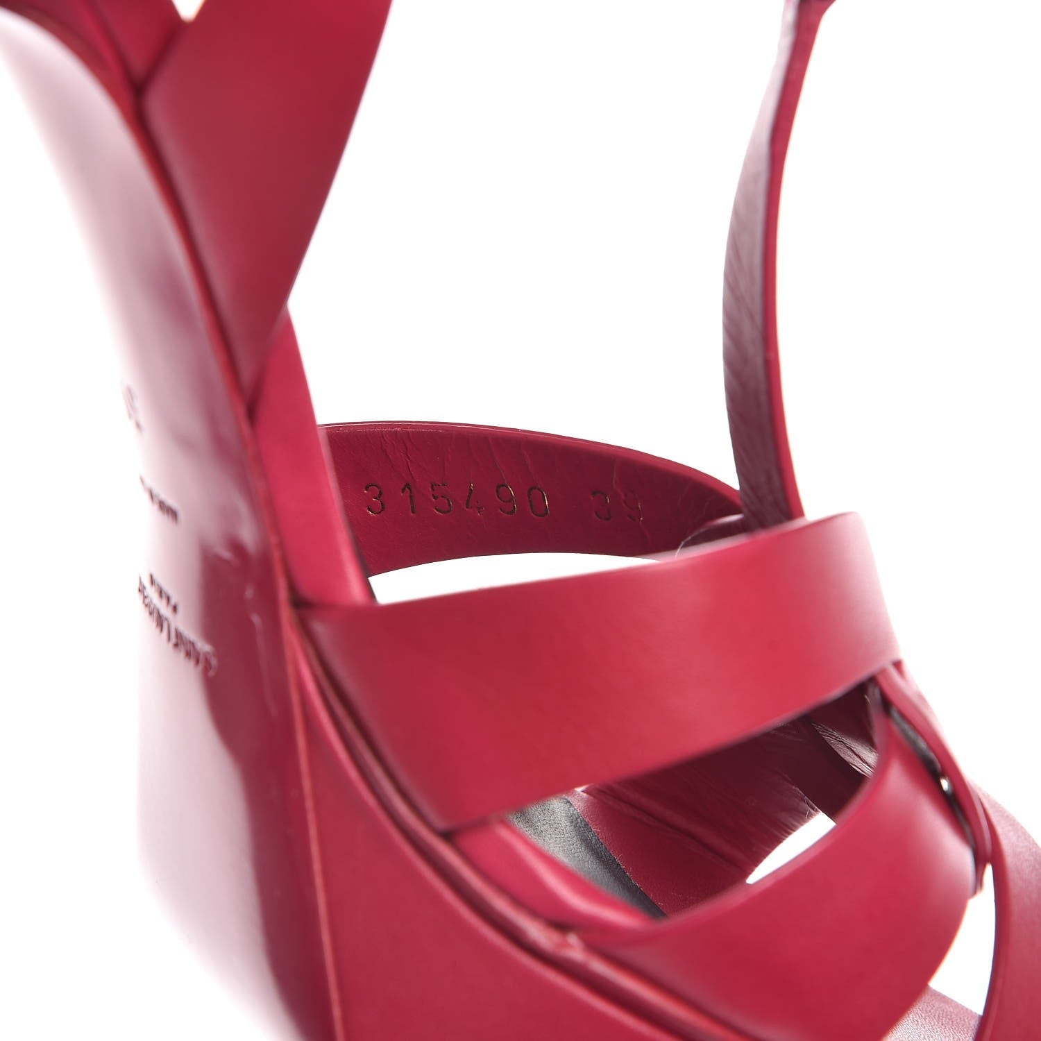 Saint Laurent Calfskin Tribute 75 Platform Sandals 39 Fuchsia 8 of 9