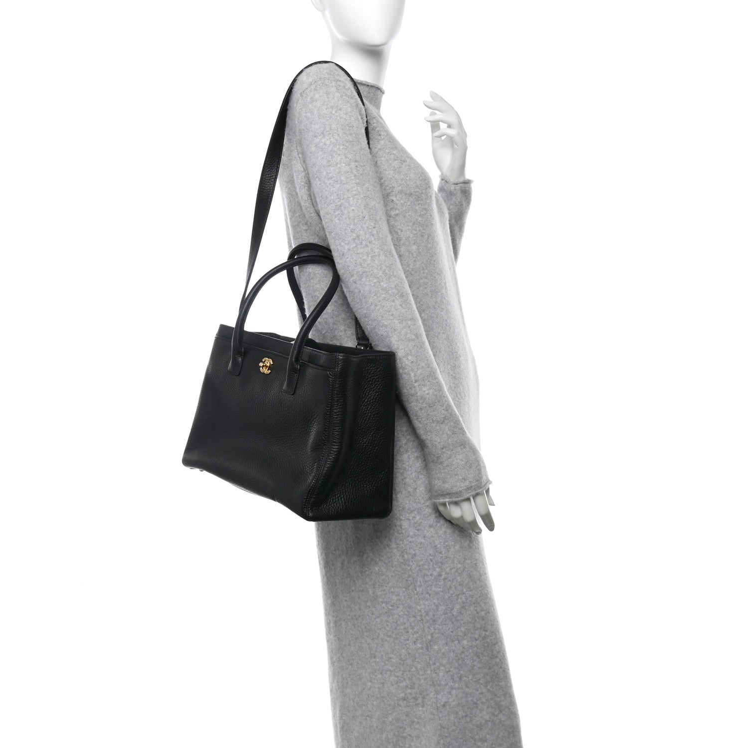 Chanel Deerskin Cerf Executive Shopper Tote Black 2 of 11