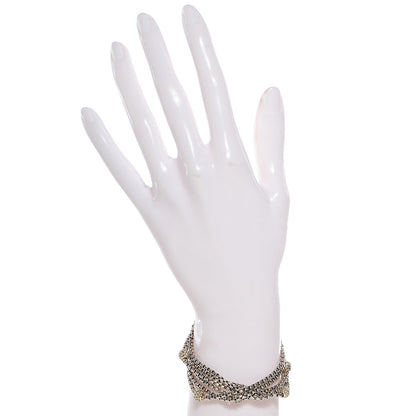 David Yurman Sterling Silver 18k Gold Diamond Eight-Row Chain Bracelet 2XL 2 of 11