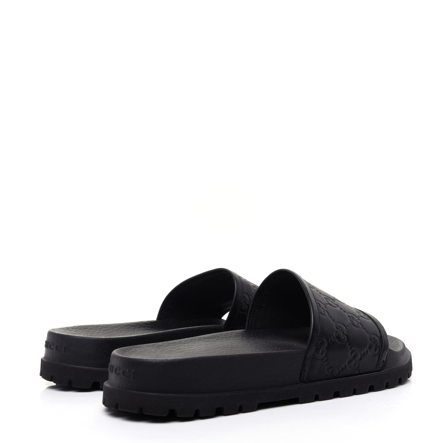 Guccissima Mens Lug Sole Slide Sandals 7 Black