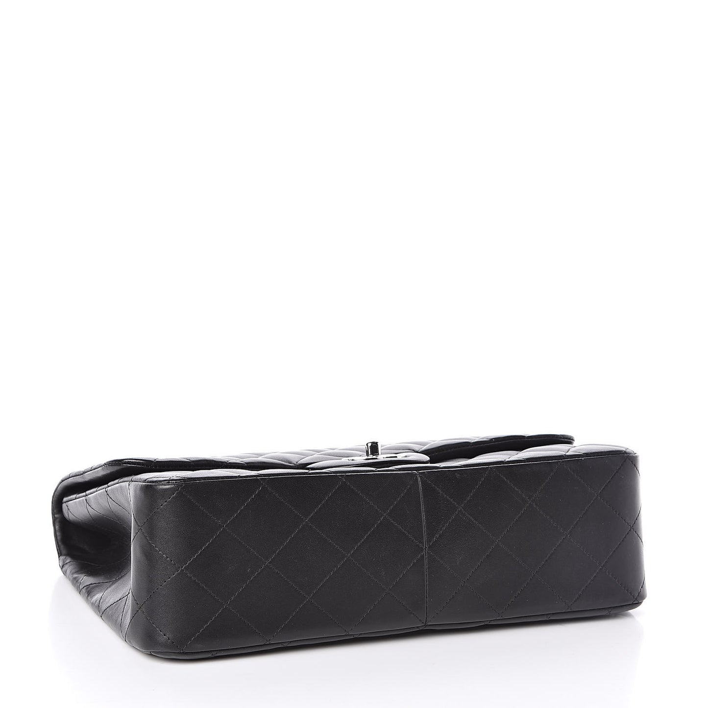 Lambskin Quilted Jumbo Single Flap Black
