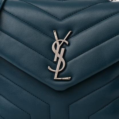 Saint Laurent SAINT LAURENT Calfskin Y Quilted Monogram Small Loulou Chain Satchel Green 9 of 14