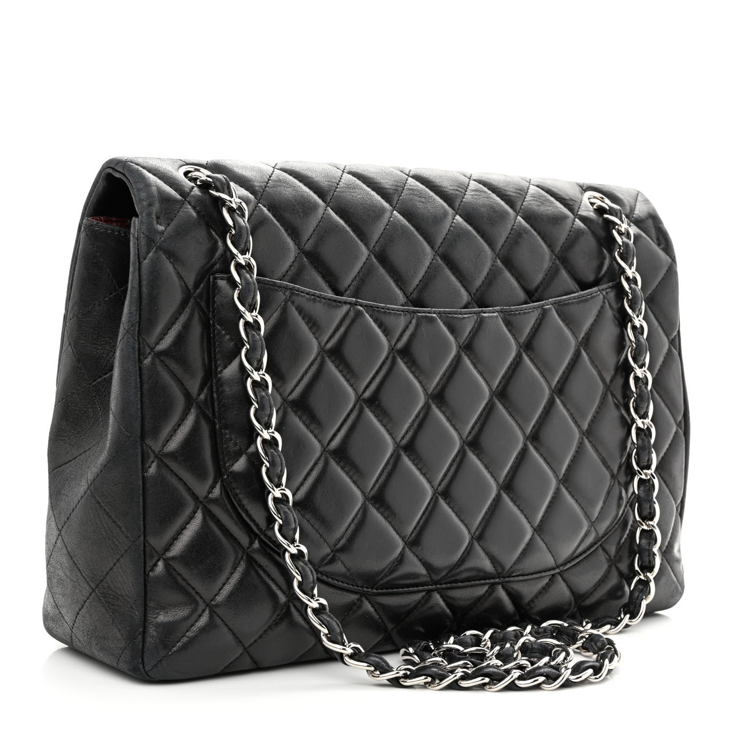 Chanel Lambskin Quilted Maxi Single Flap Black 3 of 13