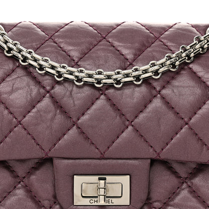Chanel Metallic Calfskin Quilted 2.55 Reissue 224 Flap Purple 7 of 10