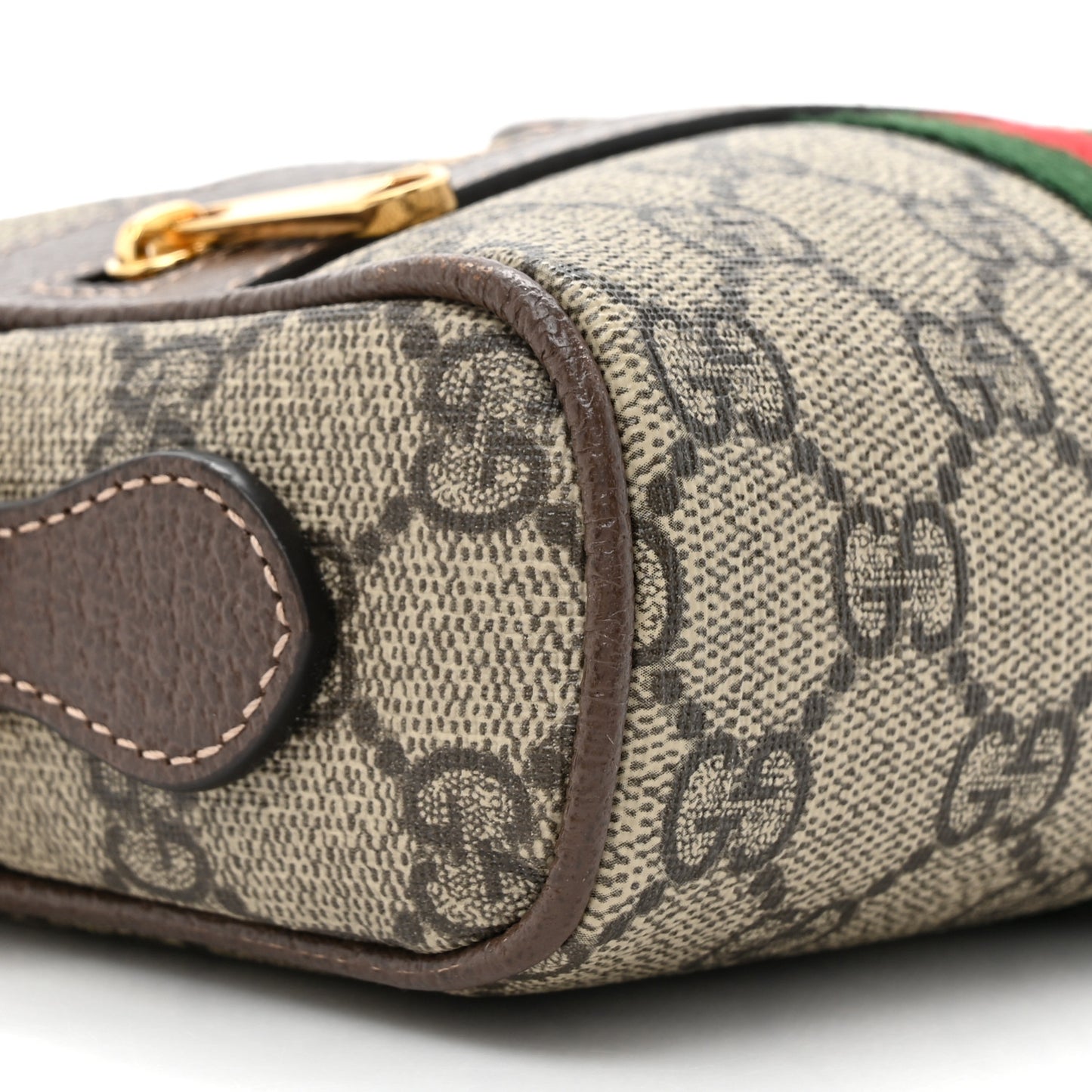 GG Supreme Monogram Web Mini Ophidia Shoulder Bag Brown