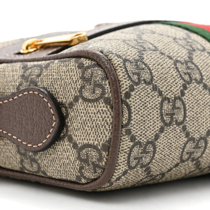 Gucci GG Supreme Monogram Web Mini Ophidia Shoulder Bag Brown 10 of 14