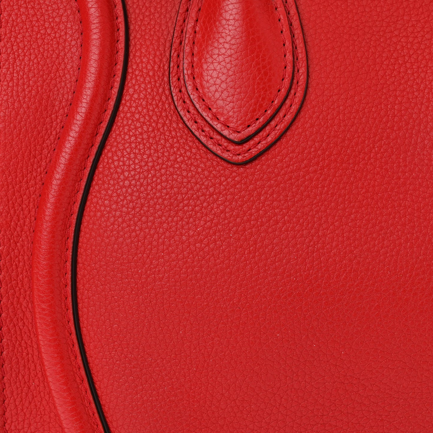 Drummed Calfskin Micro Luggage Coquelicot