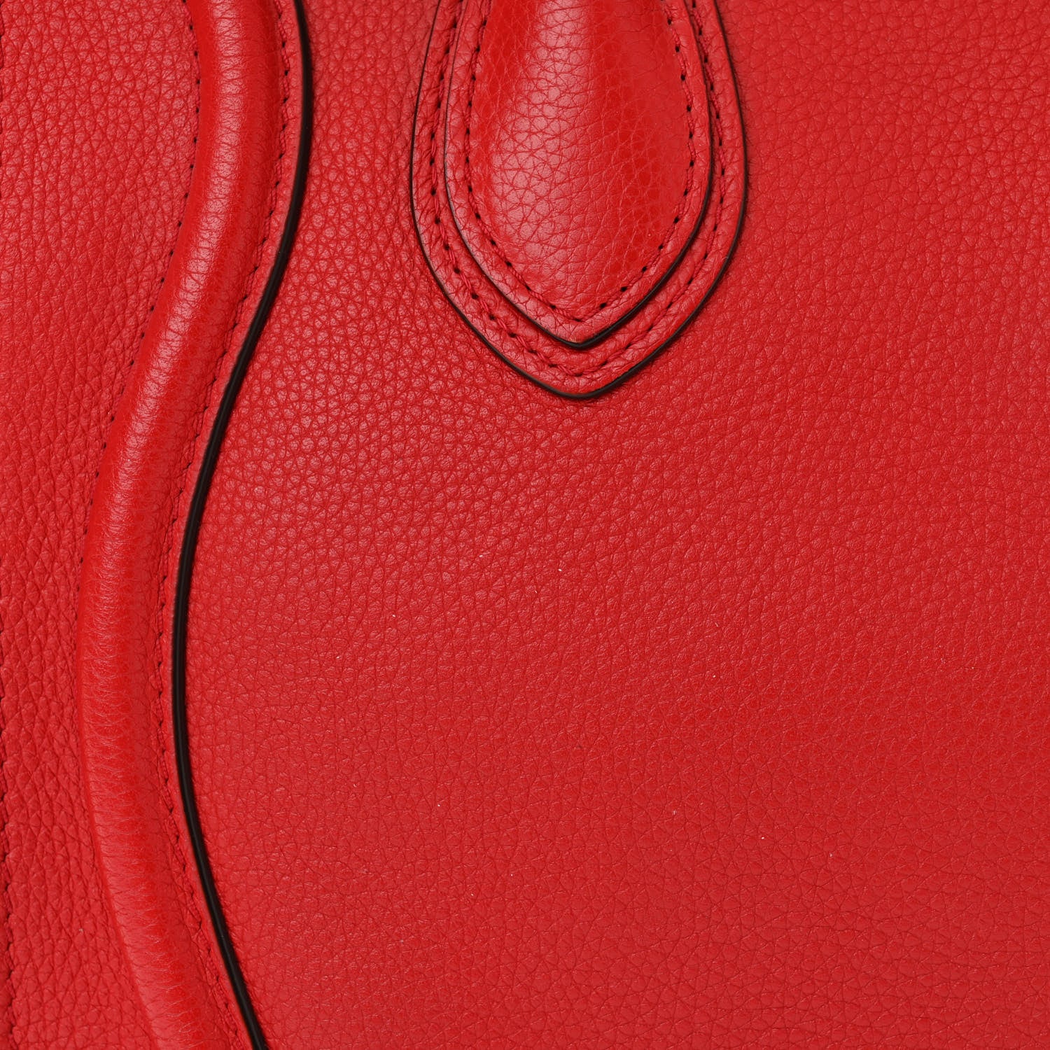 Celine Drummed Calfskin Micro Luggage Coquelicot 13 of 17