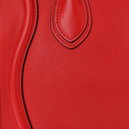 Celine Drummed Calfskin Micro Luggage Coquelicot 13 of 17