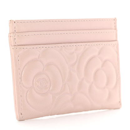 Chanel Goatskin Camellia Embossed Card Holder Light Pink 3 of 10