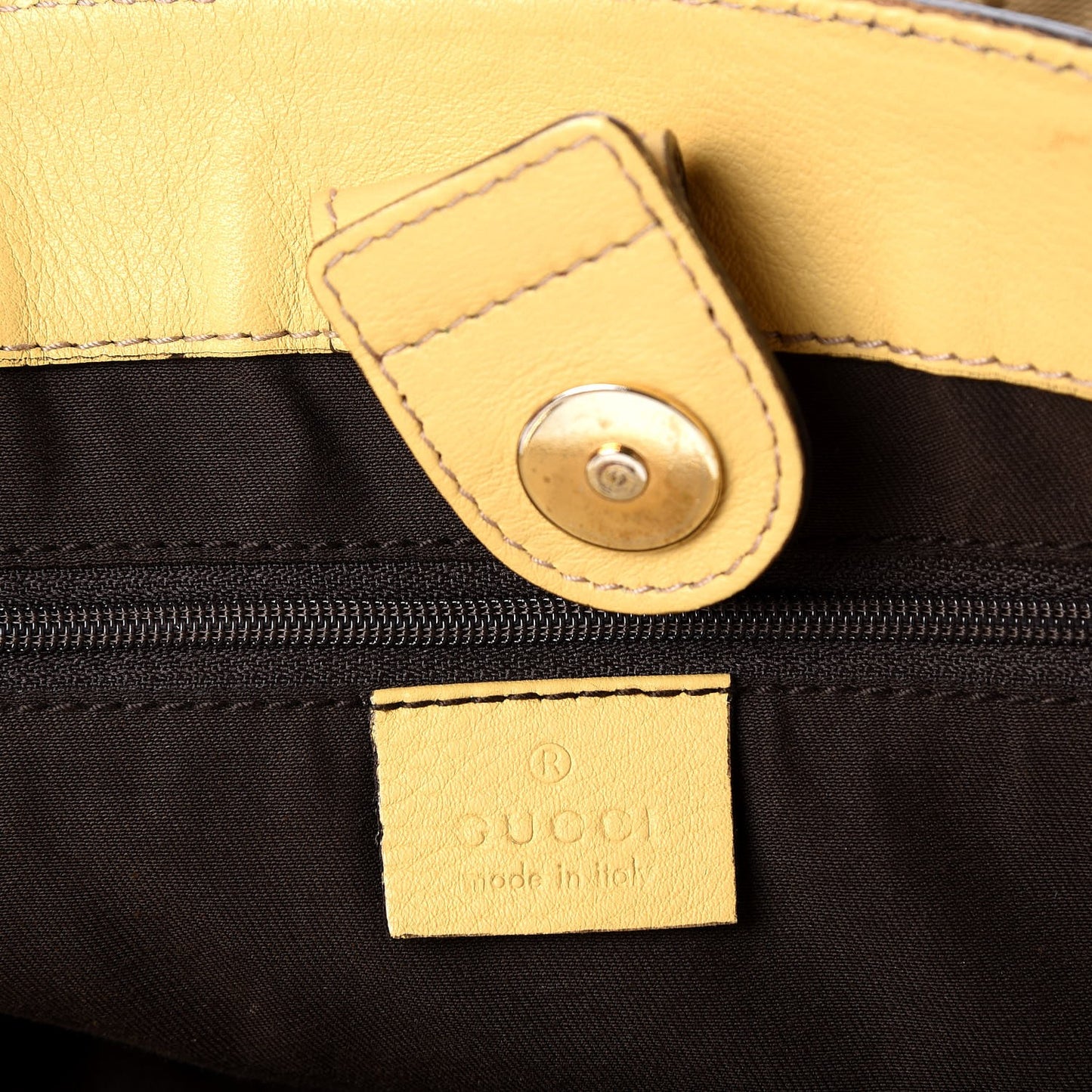Monogram Medium D Gold Ring Tote Yellow