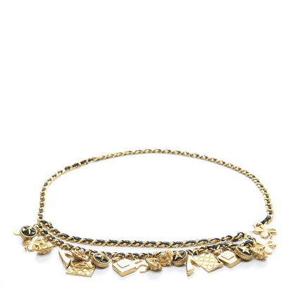 Chanel Lambskin Gold Chain Iconic Charm Belt Black Gold 1 of 4