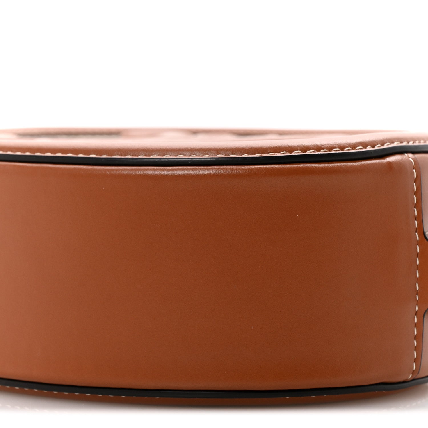 Celine Canvas Calfskin Cuir Triomphe Oval Crossbody Purse Natural Tan 21 of 23