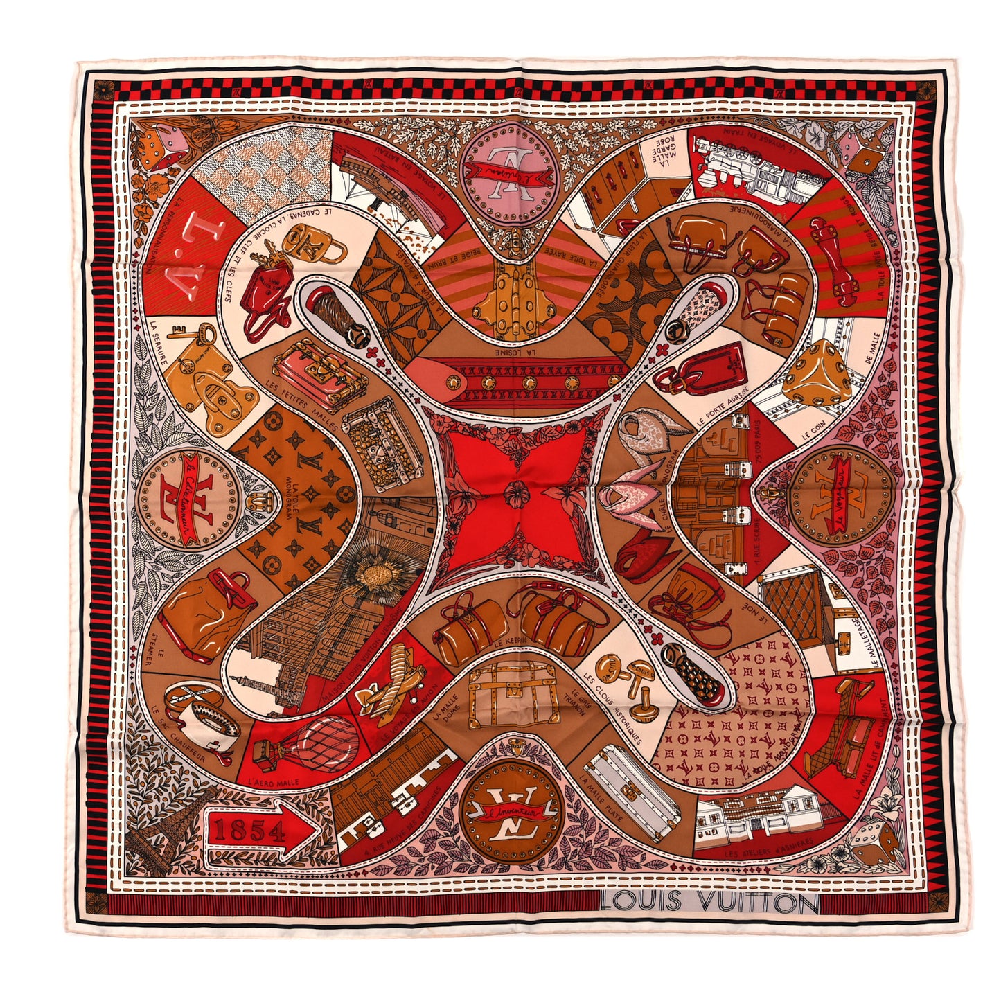 Silk Jeu De Louis Square Scarf Beige