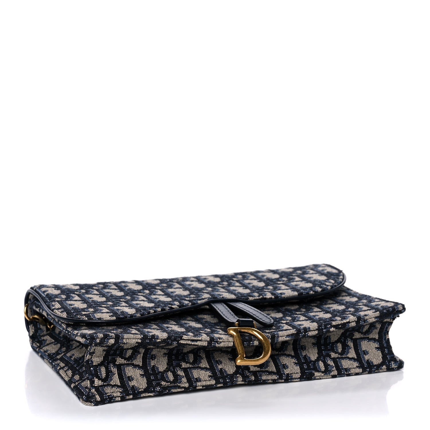 Christian Dior Oblique Saddle Chain Pouch Blue 4 of 13