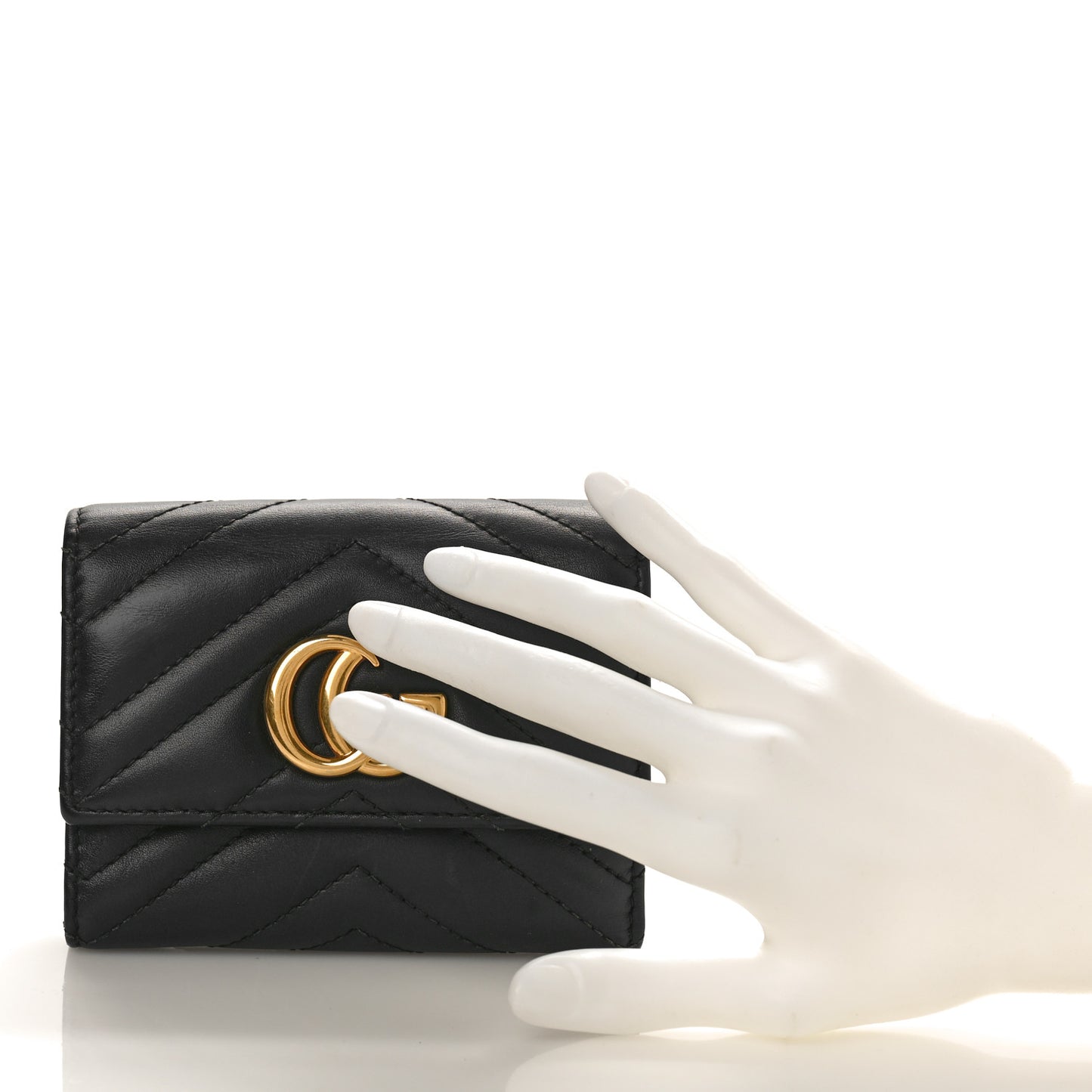 Calfskin Matelasse GG Marmont Wallet Black