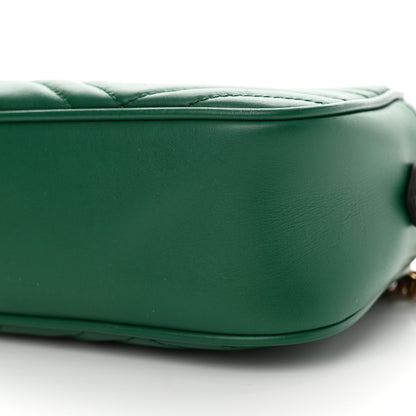 Gucci Calfskin Matelasse Small GG Marmont Chain Shoulder Bag Emerald Green 10 of 13