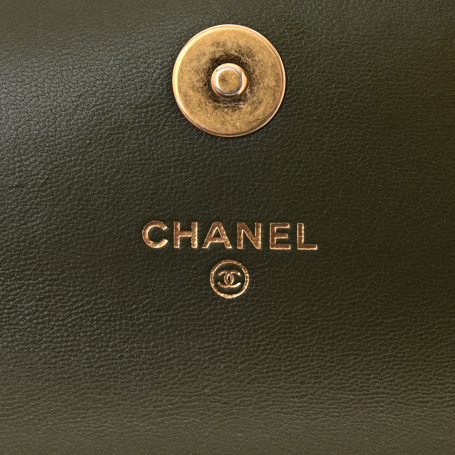 Chanel Lambskin Quilted Chain Top Handle Clutch With Chain Khaki 6 of 12