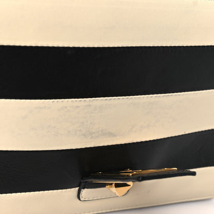 Valentino Garavani Nappa Striped B-Rockstud Flap Black Light Ivory 9 of 9