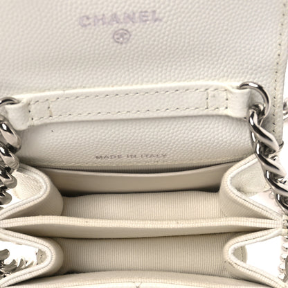 Chanel Caviar Quilted Enamel Coco Clutch With Chain White 8 of 24