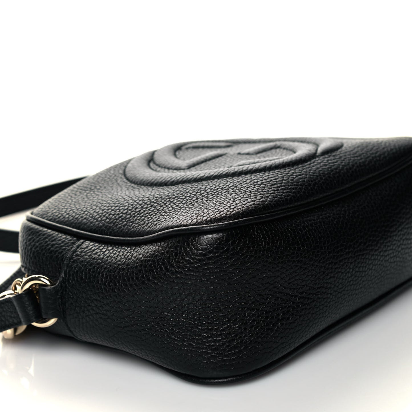 Pebbled Calfskin Small Soho Disco Bag Black