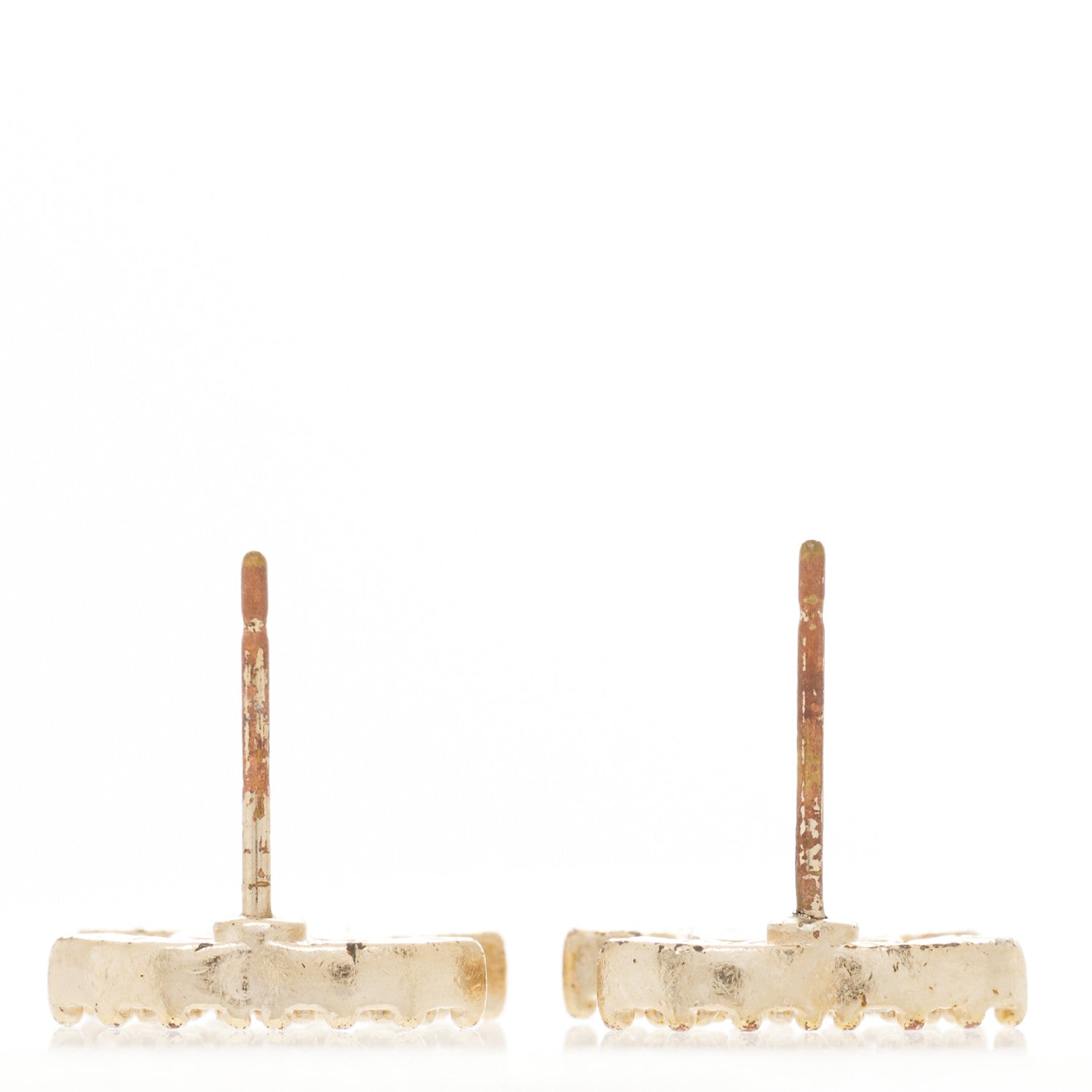 Chanel Crystal Timeless CC Earrings Light Gold 3 of 5