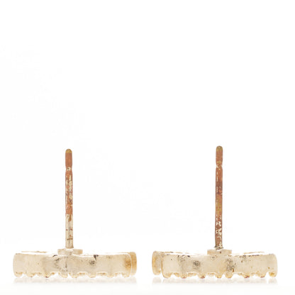 Chanel Crystal Timeless CC Earrings Light Gold 3 of 5