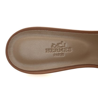 Hermes Calfskin Oasis Sandals 38.5 Gold 8 of 10