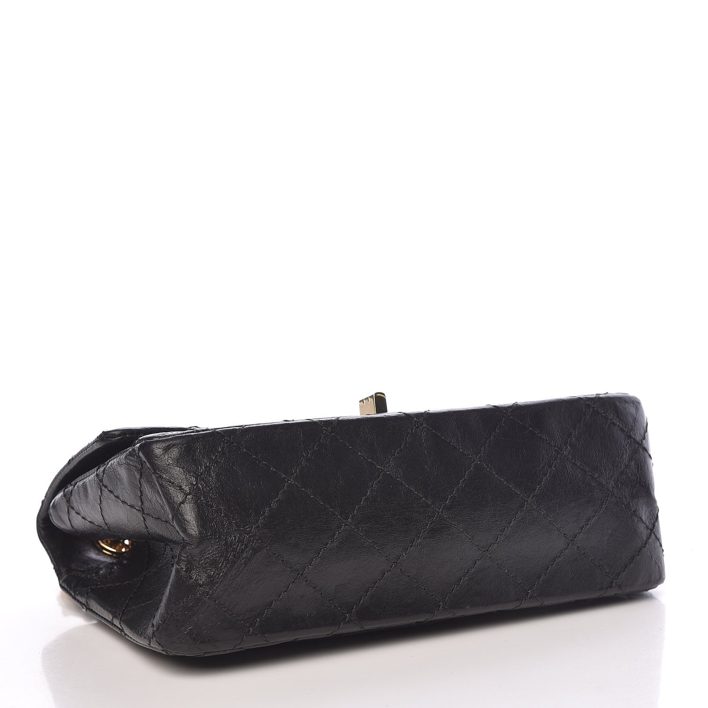 Aged Calfskin Quilted 2.55 Reissue Mini Flap Black