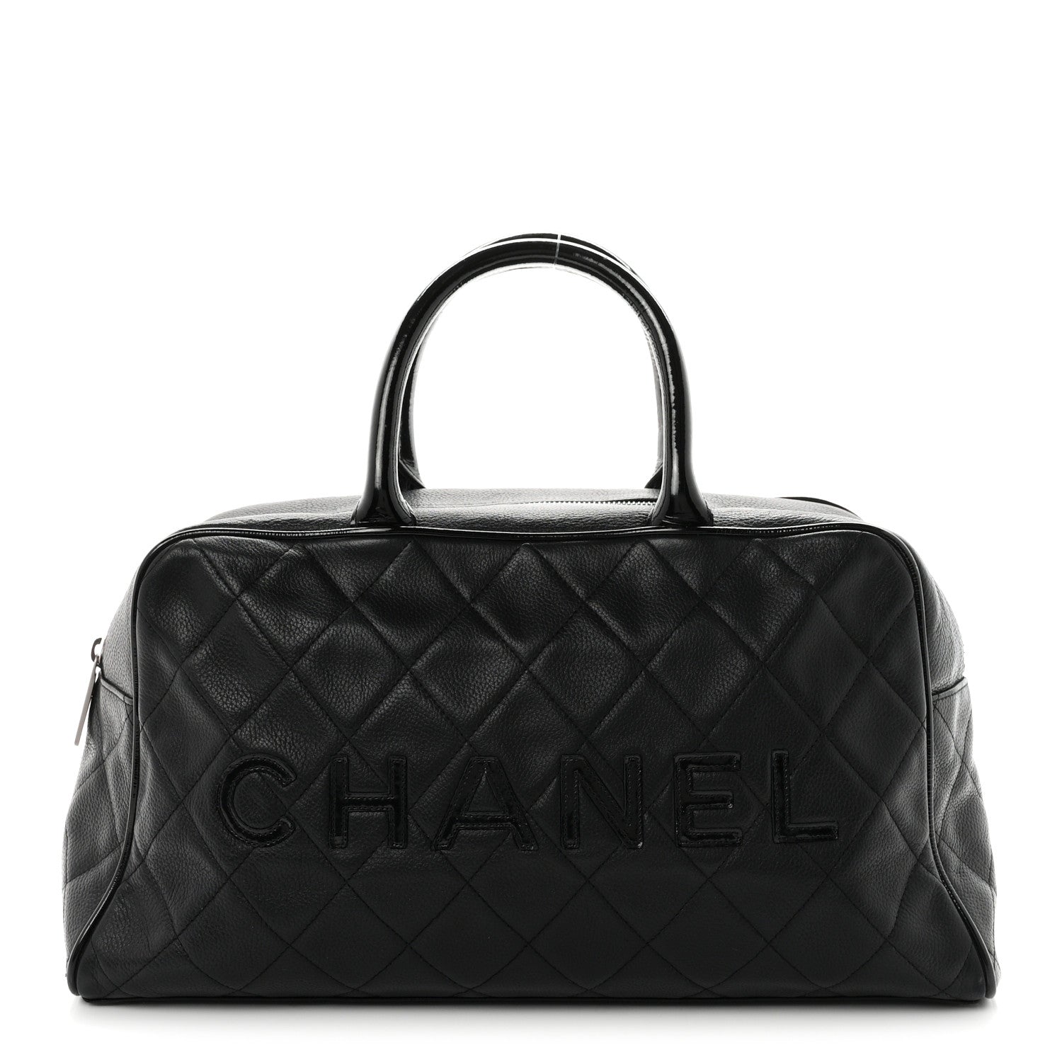 Chanel Caviar Patent Quilted Large Bowler Black 1 of 10